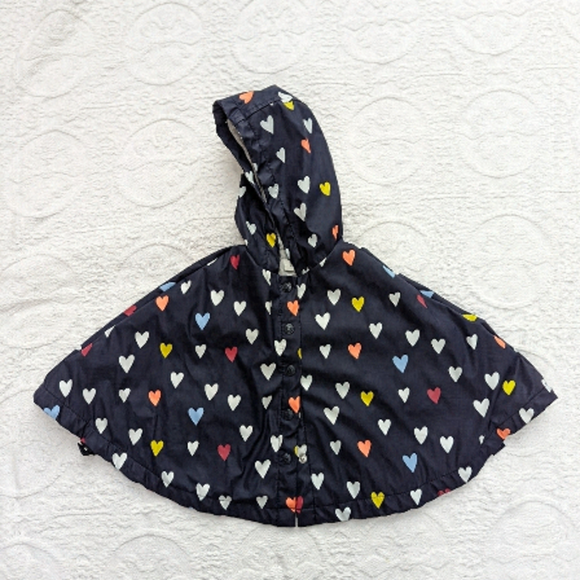 Gymboree║Heart Pattern Rain Poncho║Size 12-18M - Picture 1 of 5
